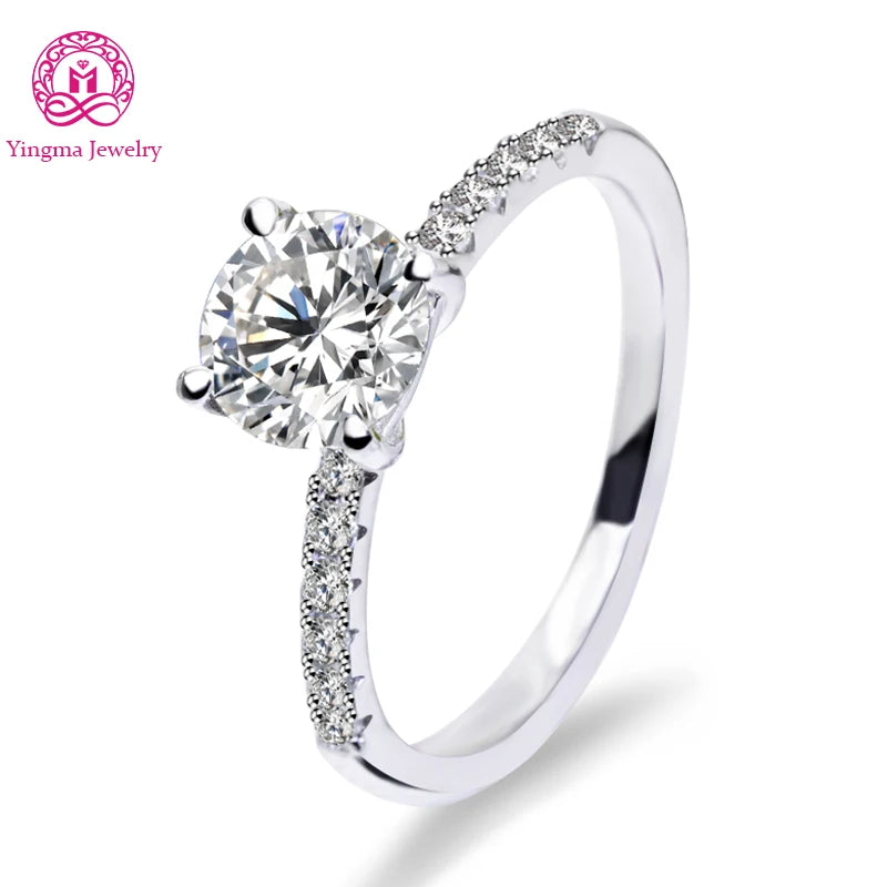Gorgeous 1ct Eternity Ring Moissanite VVS White D Color Gra Certified Moissanite Rings Hotsale Moissanite Engagement Ring