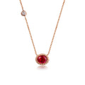 Jewelry Factory OEM/ODM Jewelry Dropship Solid 18k Gold Women Natural Ruby Diamond Necklace