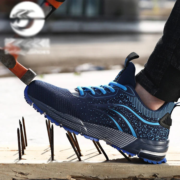 Diansen Custom logo Men Safety Work Steel Toe Sneaker Lightweight Boots Anti-smashing Construction 6KV Industrial Shoes