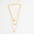 Alloy Gold Color Moon Heart Star Charm Layered Necklace Jewelry for Women