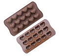 15 Cavity Dimpled Heart Shape Silicone Chocolate Mold Valentine Day Love Gummy and Sugar Candy Cake Soap Molds