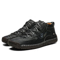 High-top Work Shoes Breathable Autumn Wear-resistant Men's Office Career Solid Color Lace-up Fashion Casual Genuine Leather