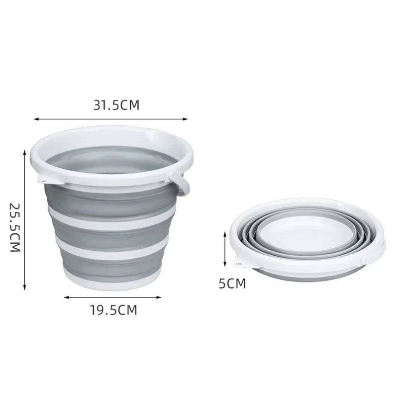 Portable Travel Outdoor Beach 5L 10L 15L Soft Collapsible Basin Foldable Plastic Fishing Bucket