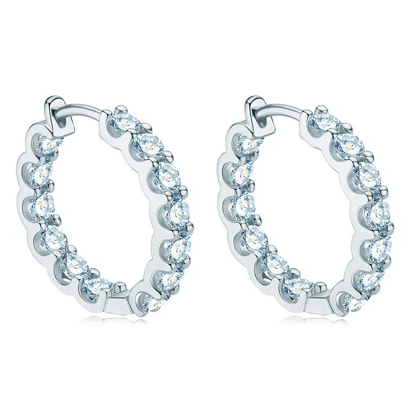 0.1 0.3ct Moissanite Earrings 925 Sterling Silver Gold Plated Huggies Hoop D Color VVS Diamond Fine Jewelry Men Women With GRA