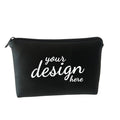Custom Logo Black Recyclable PU Leather Cosmetics Bags with Zipper for Packaging Makeup (Customizable Size)