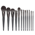 12pcs Soft Synthetic Complete High End Pro Premium Wood Black Luxury Professional Private Label Makeup Brush Set