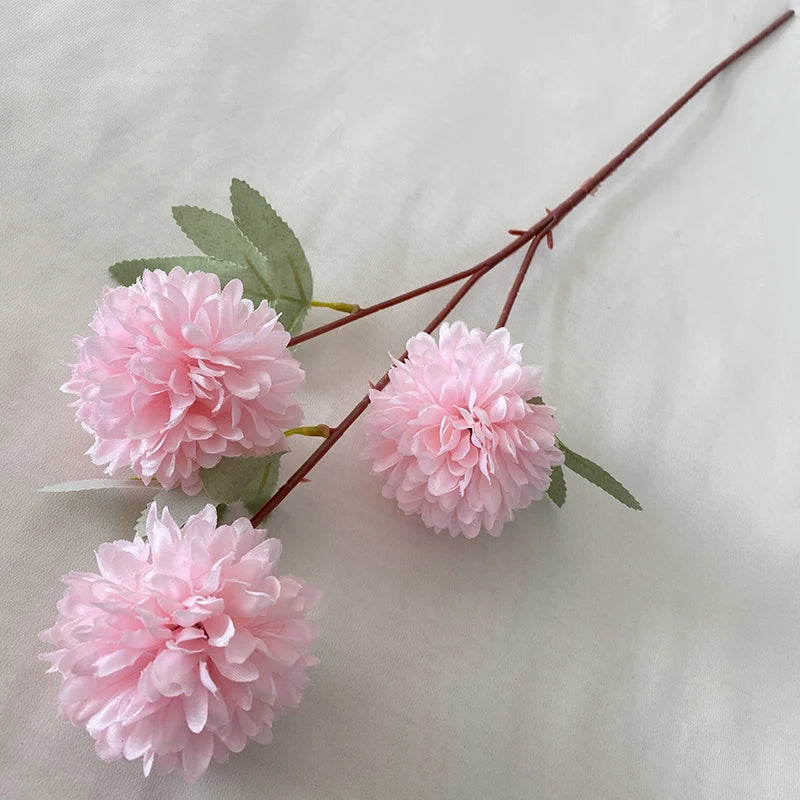 Multicolor-Pink Modern Style Artificial Flower Decoration Mariage 3 Head Ball  2
