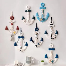 Mediterranean Style Sea Anchor Thermometer Decoration Hook Art Pendant Decoration