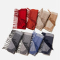 New Arrival 100% Pure Wool Scarf Winter Soft Warm Scarf Color Patchwork Long Tassel Scarf 35*190 cm