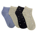 Wholesale Solid Color Sustainable Wave Dot Socks Four Colours Women's Ankle Socks