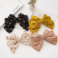 New Arrived Summer Elegant Fashion Korean Women Vintage Hair Accessories Chiffon Fabric Floral Big Bowknot Environmental