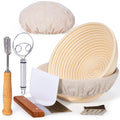 Sourdough Starter Kits Printed Floral Bread Proofing Basket Set for Bread Baking Bowl Bread Making Supplies Tools