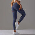 Women's Solid Breathable Gym Training Sports Tights High Waist Plain Yoga Leggings Elastic Waist Closure Custom Logo Wholesale