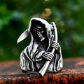 SS8-930R New Fashion Stainless Steel the Grim Reaper Ring Skull Ring for Men Punk Hip Hop Gothic Jewelry Wholesale