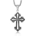 Antique Silver Color Jewelry Stainless Steel Biker Knight Cross Vintage Gothic Hippie Fine Pendant Necklace