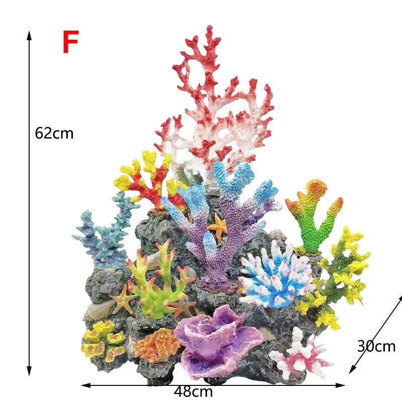 Wholesale Artificial Resin Coral Sea Water tank Decoration Landscaping Aquarium Decoration Large Colorful Sea Coral Reef