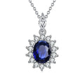 Fashion Temperament Niche Design Blue Egg-shaped Zircon Necklace Cold Wind Electroplating Clavicle Chain