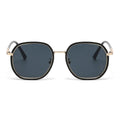 Steampunk Square UV400 Protection Black Gold Metal Frame Shades Outdoor Fashionable Vintage Unisex Sun Glasses