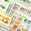 Creative DIY Manual Account Cute Flower Plant Landscape Stickers 4 Roll Washi Tape for Home Decor Landscaping and Masking