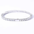 NUOYA Hip Hop Style Iced Out Diamond Fine Jewelry 4mm Silver Plated Diamond Tennis Chain Bracelet for Men Women