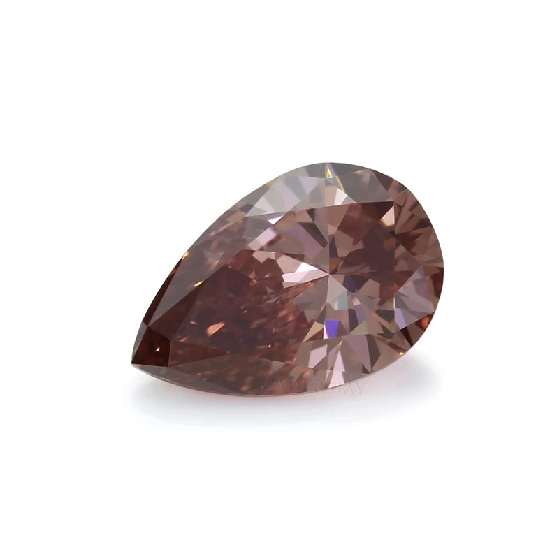 Brownish Pink Colored Diamond EX Cut Lab Grown Diamond Wholesale Price CVD Laboratory Diamond With GEMID Certificate