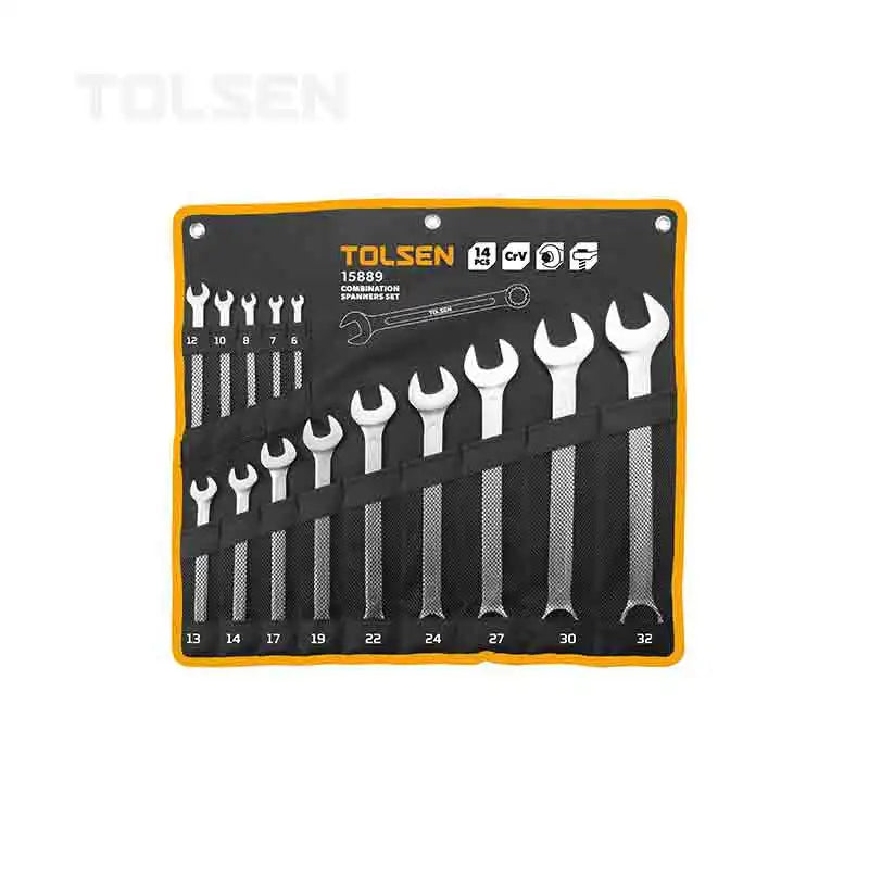 TOLSEN 15889 14pcs Chrome Vanadium Combination Wrench Spanner Set