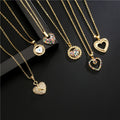European and American Plated 18k Gold Zircon Crystal Heart Pendants Gold Plated for Jewelry Making