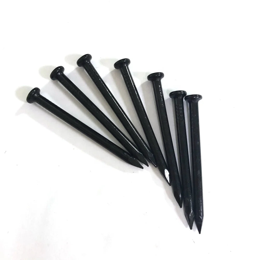 Best Seller New Style 3/4" 1" Horse Nail Smooth Shank Carbon Steel Shoe Tacks Flat Head Black Oxide Diamond Point Free Samples
