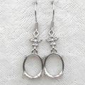 Sterling Silver 10*12mm Semi Mount Hook Earrings Empty Support Blank Claws Setting S925 Base Without Center Stone for DIY Inlay