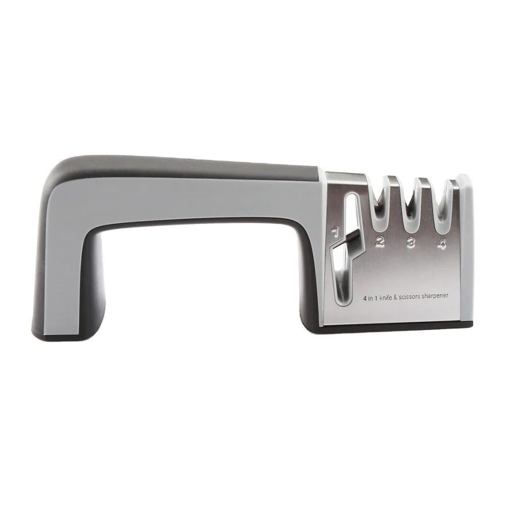Multifunction Kitchen Knife Sharpener 4 in 1 Sharp Knives and Scissor Sharpener 4 Stages Professional Manual Sharpening Tool