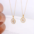 French Women Stainless Steel Shell Necklace 18k Gold Plated Tulip Flower Pendant Necklace Collier Acier Inoxydable Bijoux