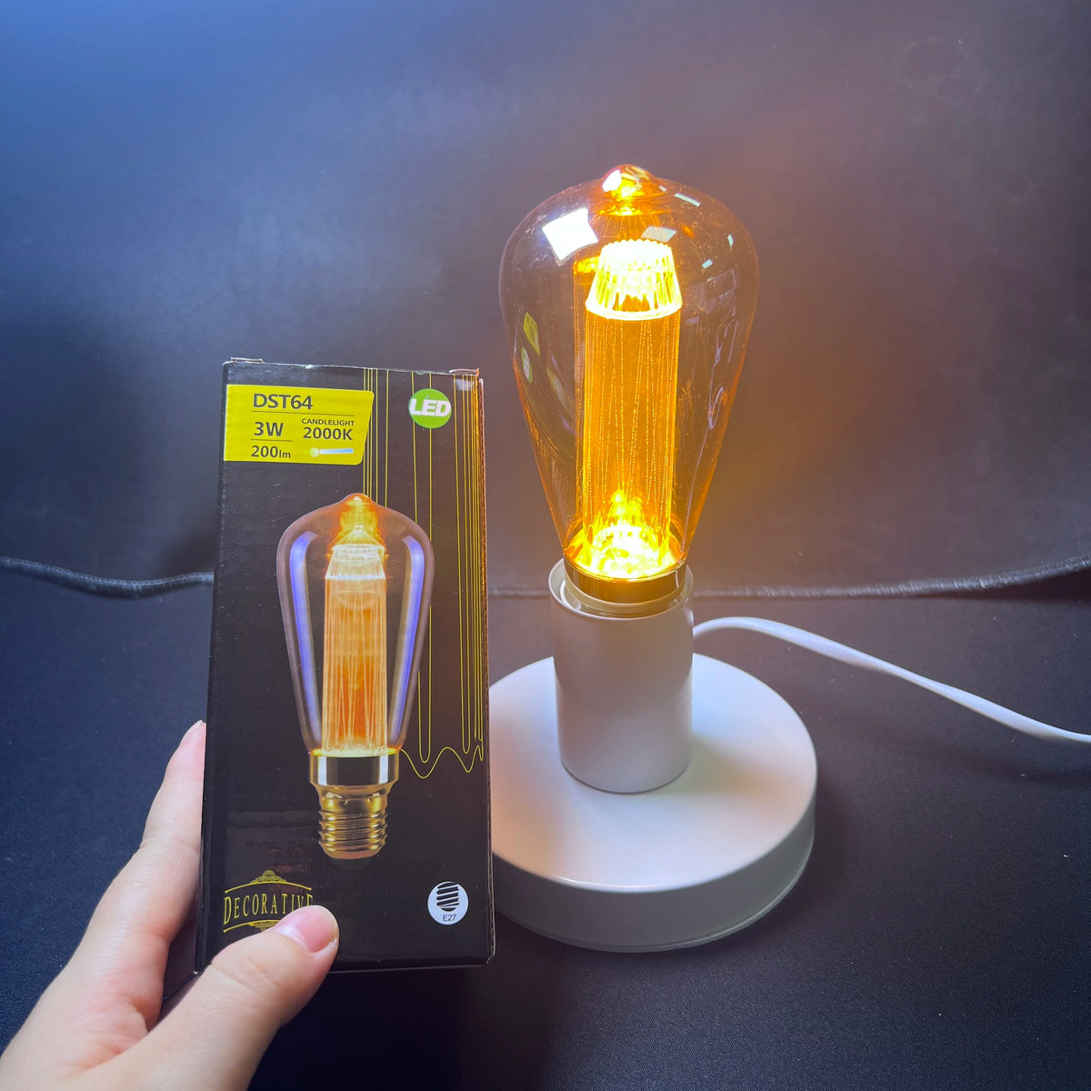 360 Degree 3W 200lm Warm White Dimmable String Lighting Replacement LED Filament Bulbs Vintage Edison Lamp