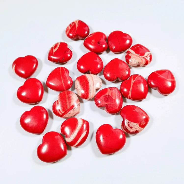 Huiying Red Jasper Heart Stone Hot Sale Natural Palm Stone for Gifts Crafts