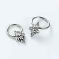 4 CZ with 6 Points G23 Titanium Fashion Trendy Engagement Wedding Anniversary Captive Bead Ring