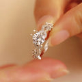 925 Sterling Silver Hollow Out Marriage Ring 18k White Gold Plated 1Carat Moissanite Ring Light Luxury Jewelry for Women Wedding