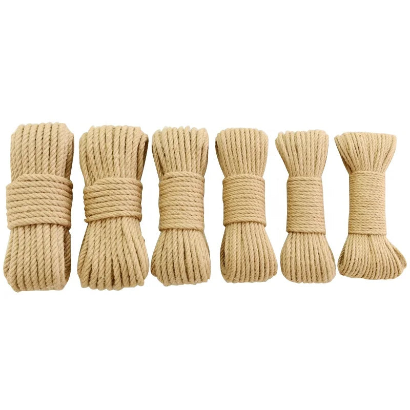 100% Natural Yarn 3-ply Twisted String 100m 200m Ball 180m Cotton Cord Hemp Sisal Yarn Jute Twisted Rope Twine