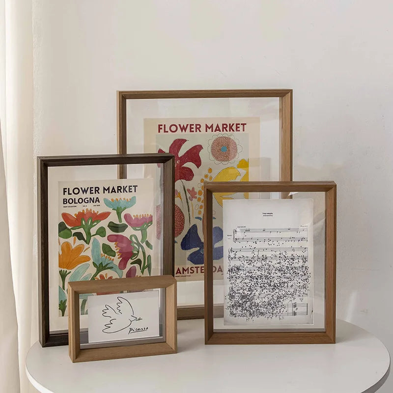 Acrylic Posters Frame Transparent Wooden Frame Display UV Printed Wood Picture Frame Wall Hanging