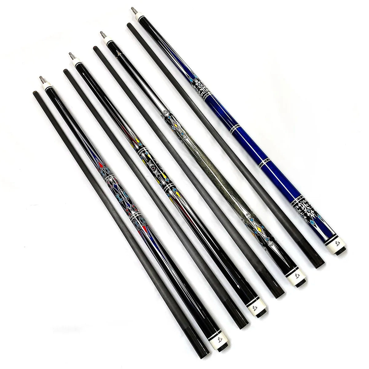 Superior Quality 1/2-PC High-tech Handmade Carbon Fiber Shaft Billiard Pool Cue With Protectors