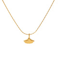 New Ginkgo Leaf Style Necklace Stainless Steel Unique Personality Type Biloba Skirt Stylish Pendant Women's Accessory Non-fading