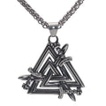 MECYLIFE Sword Pendant Mens Jewelry Stainless Steel Norse Jewelry Viking Valknut Pendant Necklace