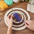 Tailai Factory Sale Eco-Friendly Magnetic Design New Children DIY Hand Made Wooden Weaving Machine Kit Circular Gear