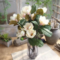 Y-H123 Kapok Single Branch for Wedding Home Table Decor Sculpture Faux Vase Decoration Blossom Floral Artificial Magnolia Flower