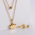 Charms 18k Gold Silver Crown Pendent Earring Women Bride Tiara Jewelry Sets