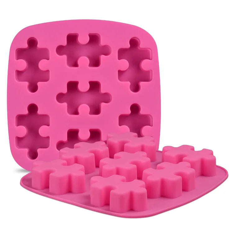 SEDEX Audit Custom Ice Tray Mold Puzzle Shape Silicone Ice Making Tools Custom Ice Mold Cake Mold