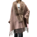 Winter Autumn Luxury Fur Collar Cape Women Real Fox Fur Fur Poncho Shawls With Tassels