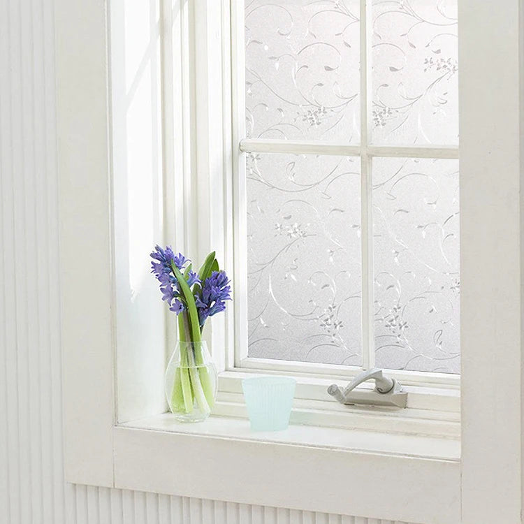 Static Frosted Flower Window film Design Privacy Protecter