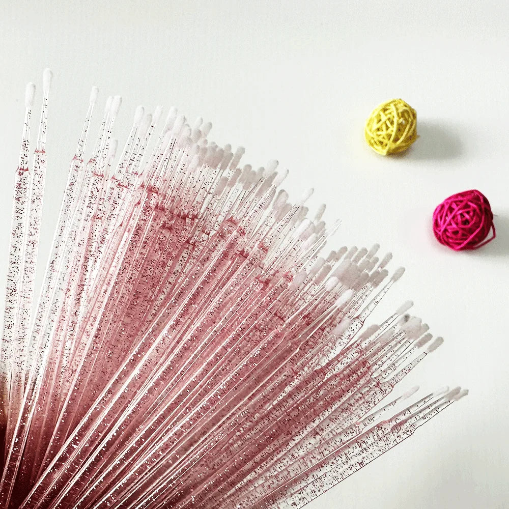 Wholesale Disposable Eyelash Extension Tools Glitter Microfibre Brush Applicator Private Label Packaging Dental Microfibre Brush
