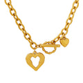French Style Necklace Thick Chain Heart OT Buckle Necklace
