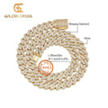 12mm Diamond Silver Mosan Box Buckle Cuban Chain Necklace With Diamond Unique Moissanite Jewelry