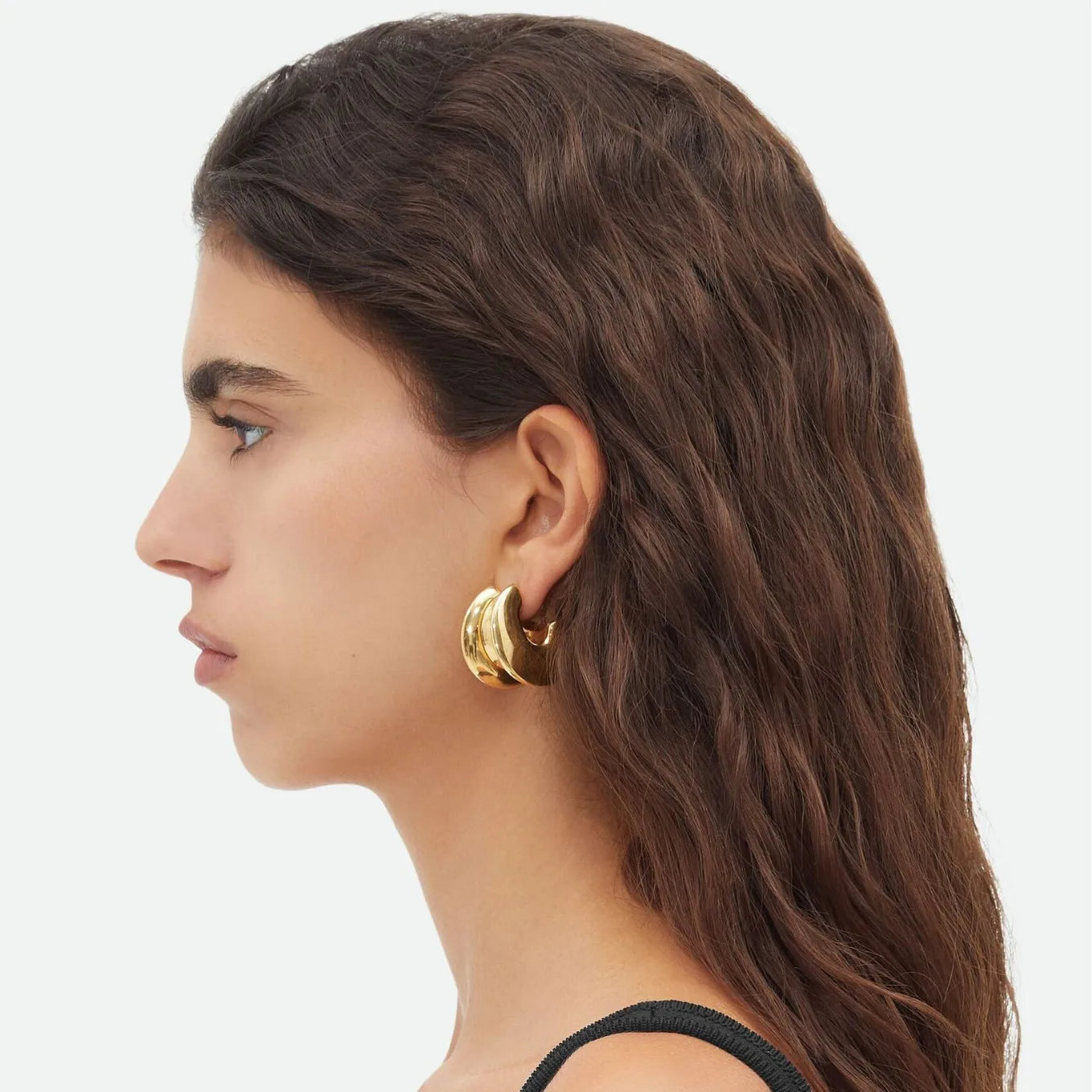 18K Gold Stainless Steel Indented Spiral Earrings Wholesale for Women